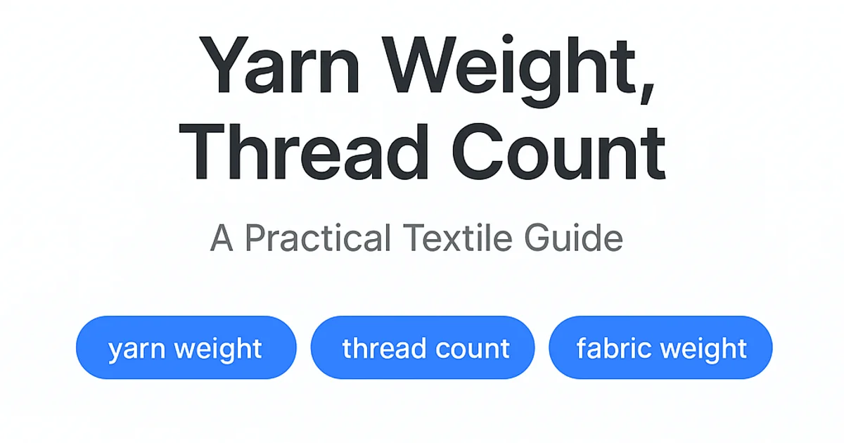 Thread Guide For Hikari Yarn Weight, Thread Count, Denier, GSM: A Practical Textile Guide ...